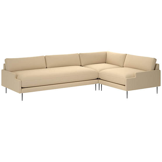 Scalino 3-Piece Sectional Sofa with Right Arm Chair Biba Parchment