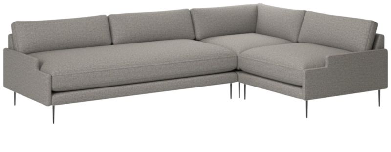 Scalino 3-Piece Sectional Sofa with Right Arm Chair Taylor Felt Grey - image 0 of 7