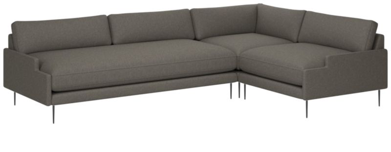 Scalino 3-Piece Sectional Sofa with Right Arm Chair Angel Pewter - image 0 of 7