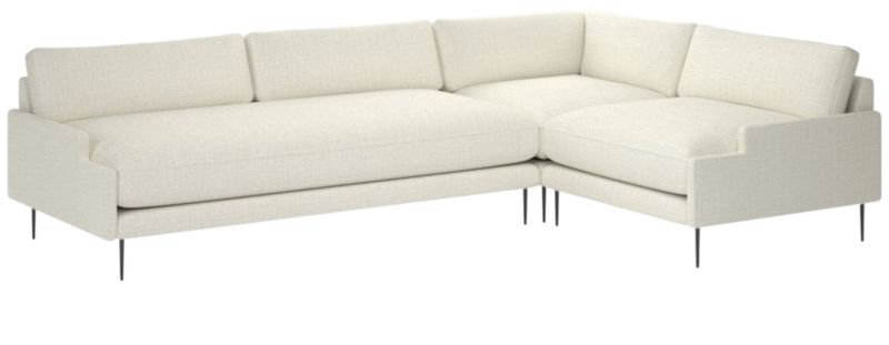 Scalino 3-Piece Sectional Sofa with Right Arm Chair Lindy Snow - image 0 of 7