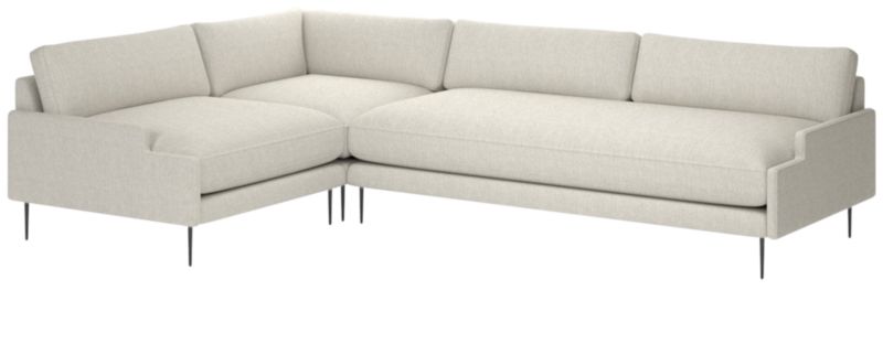 Scalino 3-Piece Sectional Sofa with Left Arm Chair Nomad Snow - image 0 of 7