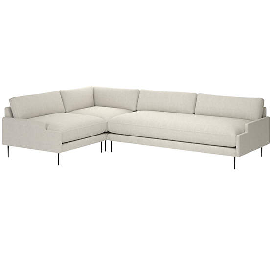 Scalino 3-Piece Sectional Sofa with Left Arm Chair Nomad Snow