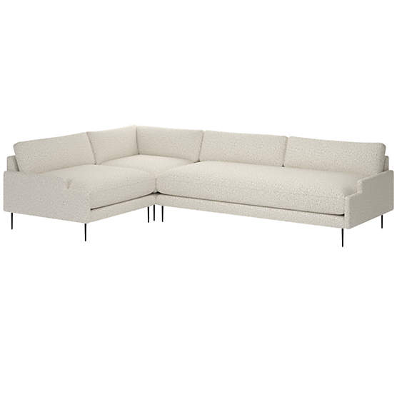 Scalino 3-Piece Sectional Sofa with Left Arm Chair Bloce Grey