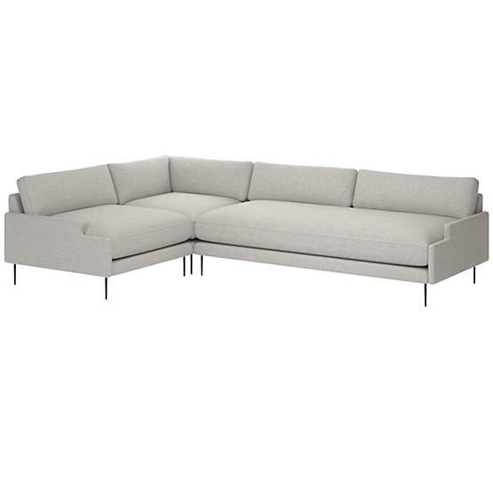 Scalino 3-Piece Sectional Sofa with Left Arm Chair Hatch Platinum