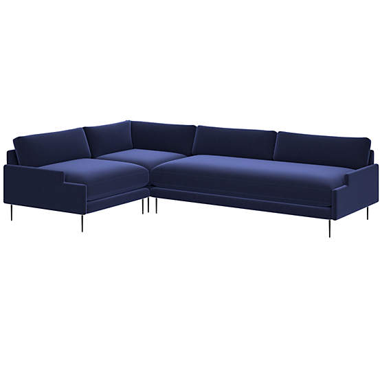 Scalino 3-Piece Sectional Sofa with Left Arm Chair Luca Eclipse