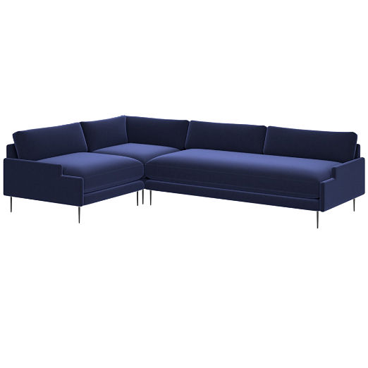 Scalino 3-Piece Sectional Sofa with Left Arm Chair Luca Eclipse