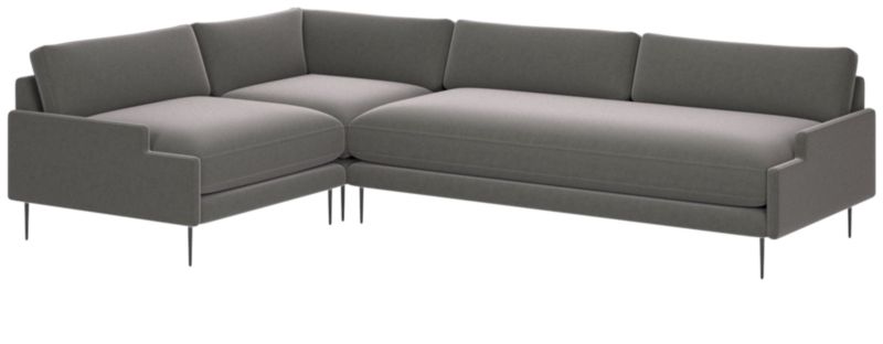 Scalino 3-Piece Sectional Sofa with Left Arm Chair Luca Storm - image 0 of 6