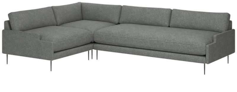 Scalino 3-Piece Sectional Sofa with Left Arm Chair Hatch Charcoal - image 0 of 7