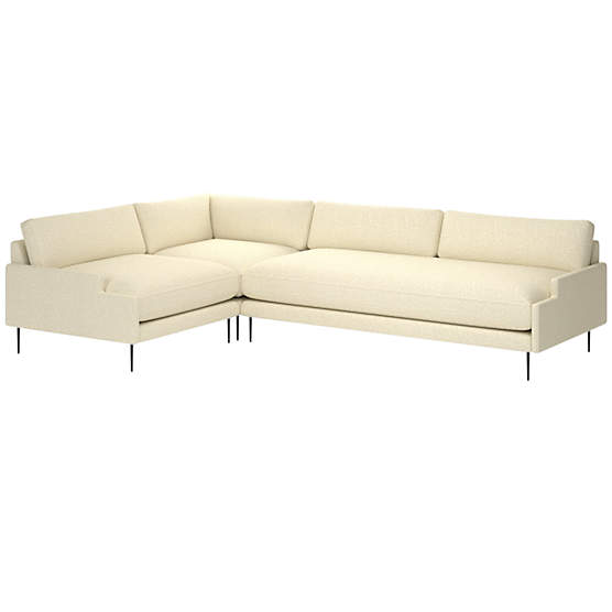 Scalino 3-Piece Sectional Sofa with Left Arm Chair Bloce Cream