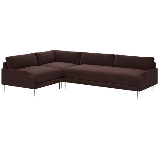 Scalino 3-Piece Sectional Sofa with Left Arm Chair Luca Espresso