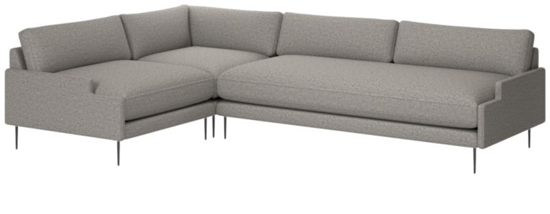 Scalino 3-Piece Sectional Sofa with Left Arm Chair Taylor Felt Grey - image 0 of 7