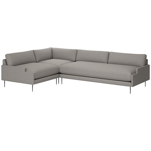 Scalino 3-Piece Sectional Sofa with Left Arm Chair Taylor Felt Grey