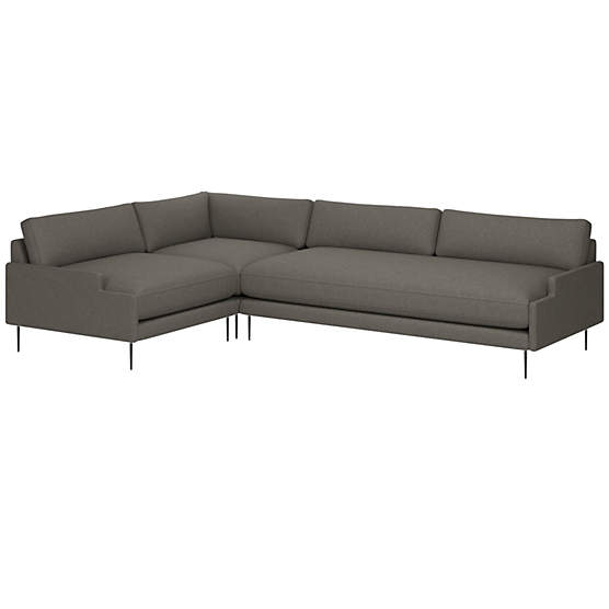 Scalino 3-Piece Sectional Sofa with Left Arm Chair Angel Pewter