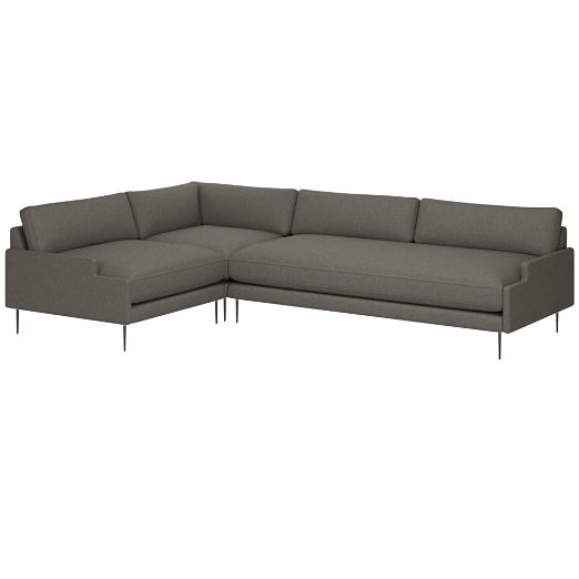 Scalino 3-Piece Sectional Sofa with Left Arm Chair Angel Pewter