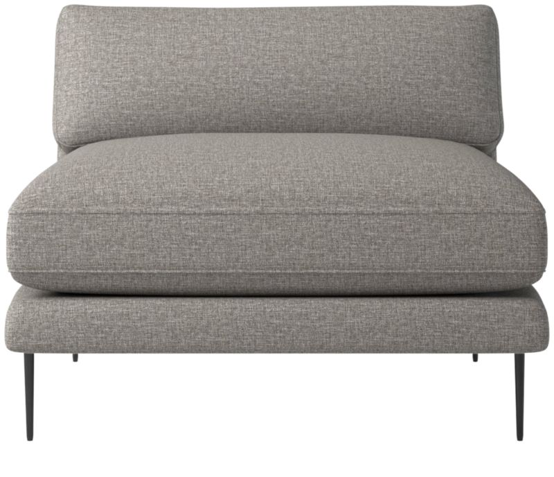 Scalino Armless Chair with Metal Legs Taylor Felt Grey | CB2