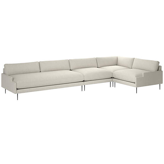 Scalino 4-Piece Sectional Sofa with Right Arm Chair Nomad Snow