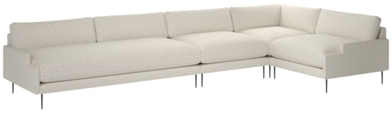 Scalino 4-Piece Sectional Sofa with Right Arm Chair Bloce Grey - image 0 of 7