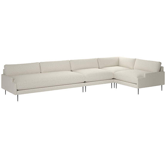 Scalino 4-Piece Sectional Sofa with Right Arm Chair Bloce Grey