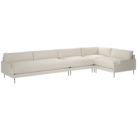 Scalino 4-Piece Sectional Sofa with Right Arm Chair Bloce Grey