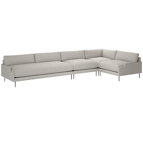 Scalino 4-Piece Sectional Sofa with Right Arm Chair Hatch Platinum