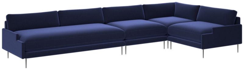 Scalino 4-Piece Sectional Sofa with Right Arm Chair Luca Eclipse - image 0 of 6