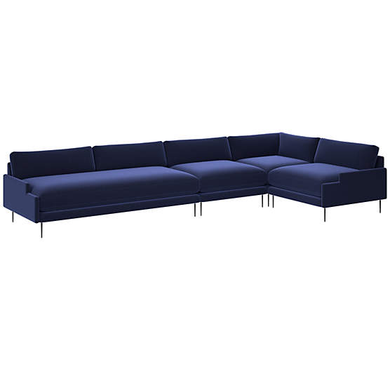 Scalino 4-Piece Sectional Sofa with Right Arm Chair Luca Eclipse