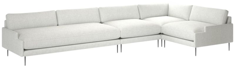 Scalino 4-Piece Sectional Sofa with Right Arm Chair Elliot Dove - image 0 of 7