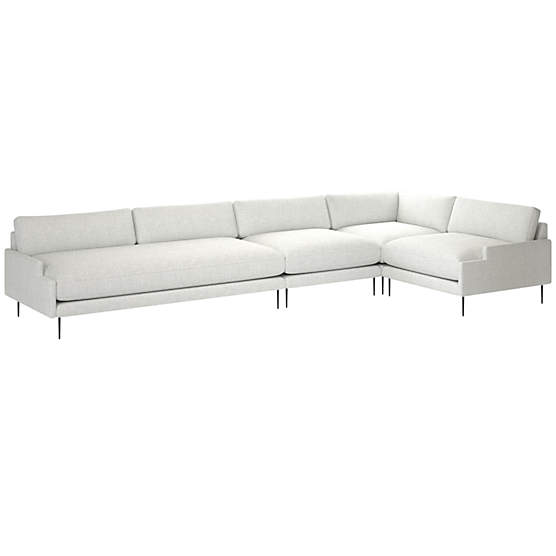 Scalino 4-Piece Sectional Sofa with Right Arm Chair Elliot Dove