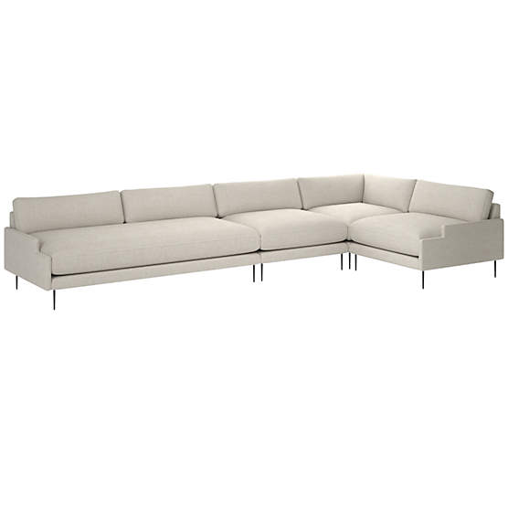 Scalino 4-Piece Sectional Sofa with Right Arm Chair Deauville Dune