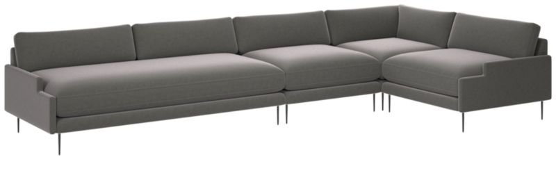 Scalino 4-Piece Sectional Sofa with Right Arm Chair Luca Storm - image 0 of 6