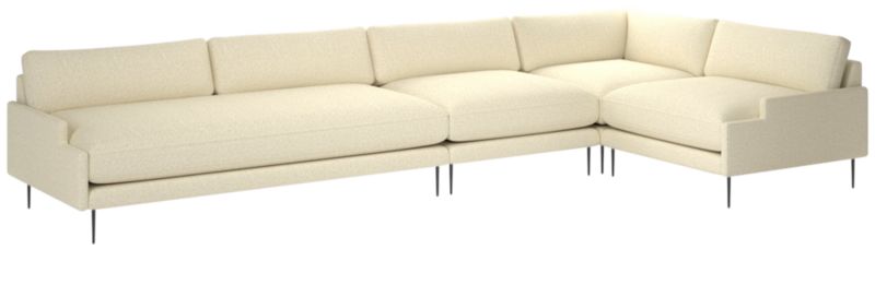 Scalino 4-Piece Sectional Sofa with Right Arm Chair Bloce Cream - image 0 of 7