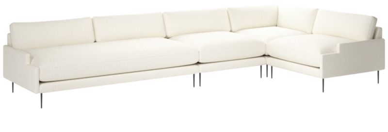 Scalino 4-Piece Sectional Sofa with Right Arm Chair Wooly Sand - image 0 of 7