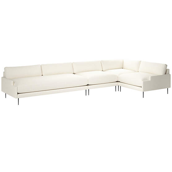 Scalino 4-Piece Sectional Sofa with Right Arm Chair Wooly Sand