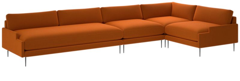 Scalino 4-Piece Sectional Sofa with Right Arm Chair Luca Russet - image 0 of 6