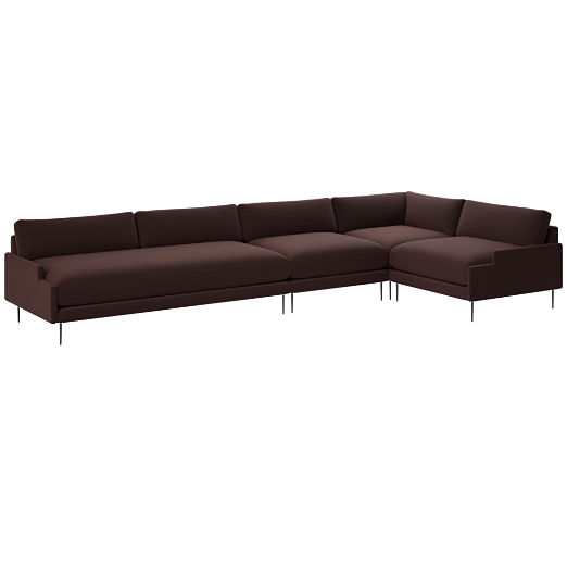 Scalino 4-Piece Sectional Sofa with Right Arm Chair Luca Espresso