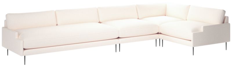 Scalino 4-Piece Sectional Sofa with Right Arm Chair Biba Frost - image 0 of 7