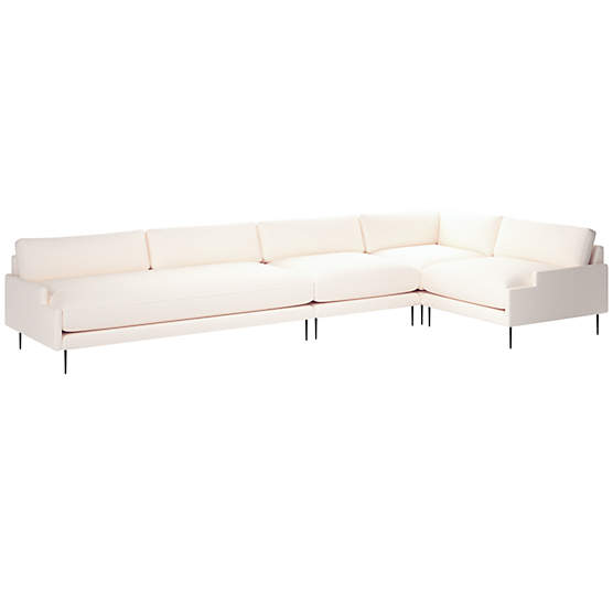 Scalino 4-Piece Sectional Sofa with Right Arm Chair Biba Frost