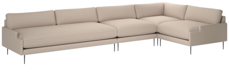 Scalino 4-Piece Sectional Sofa with Right Arm Chair Luca Bone - image 0 of 6