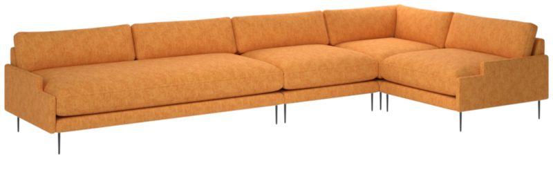 Scalino 4-Piece Sectional Sofa with Right Arm Chair Dream Ginger Tea - image 0 of 7