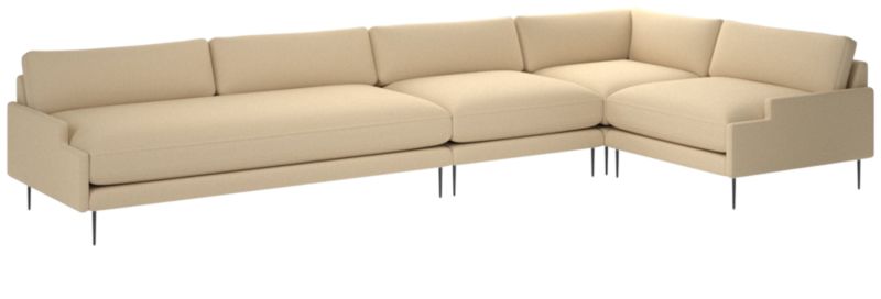 Scalino 4-Piece Sectional Sofa with Right Arm Chair Biba Parchment - image 0 of 7