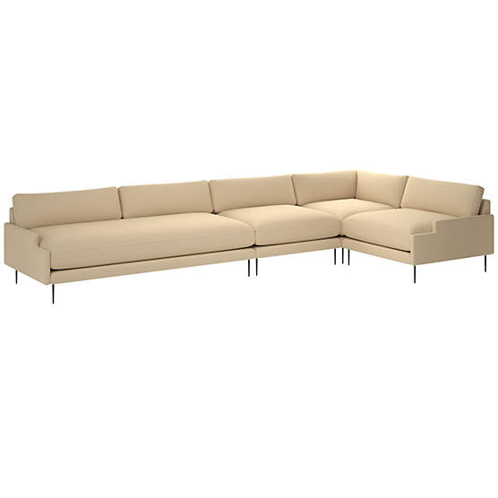 Scalino 4-Piece Sectional Sofa with Right Arm Chair Biba Parchment