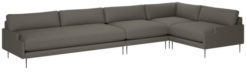 Scalino 4-Piece Sectional Sofa with Right Arm Chair Angel Pewter - image 0 of 7