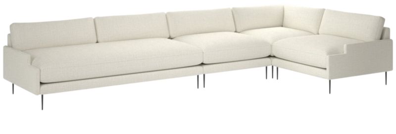 Scalino 4-Piece Sectional Sofa with Right Arm Chair Lindy Snow - image 0 of 7