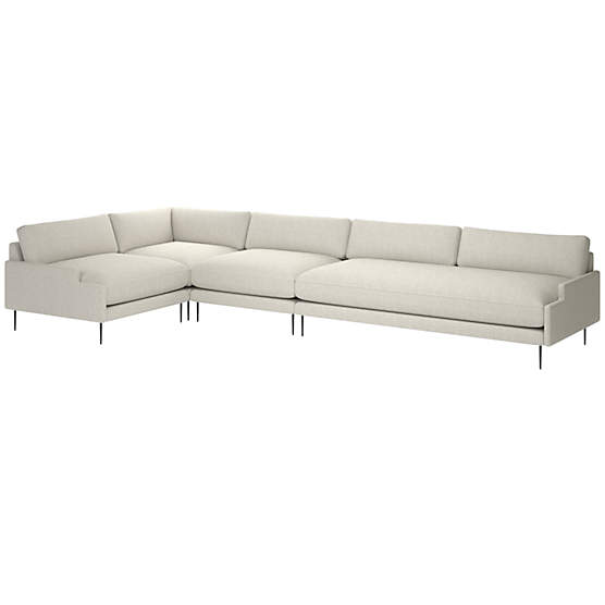 Scalino 4-Piece Sectional Sofa with Left Arm Chair Nomad Snow