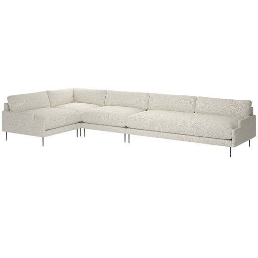 Scalino 4-Piece Sectional Sofa with Left Arm Chair Bloce Grey