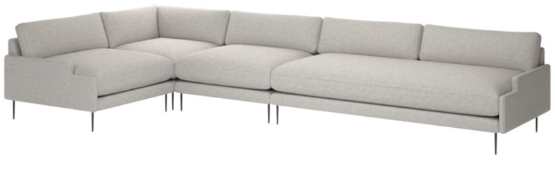 Scalino 4-Piece Sectional Sofa with Left Arm Chair Hatch Platinum - image 0 of 7