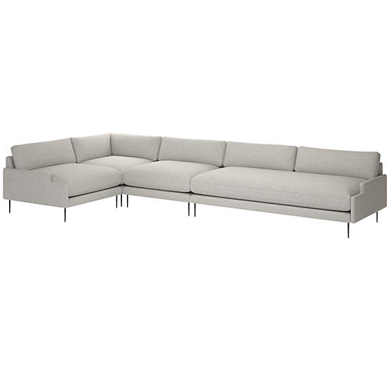 Scalino 4-Piece Sectional Sofa with Left Arm Chair Hatch Platinum