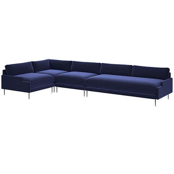 Scalino 4-Piece Sectional Sofa with Left Arm Chair Luca Eclipse