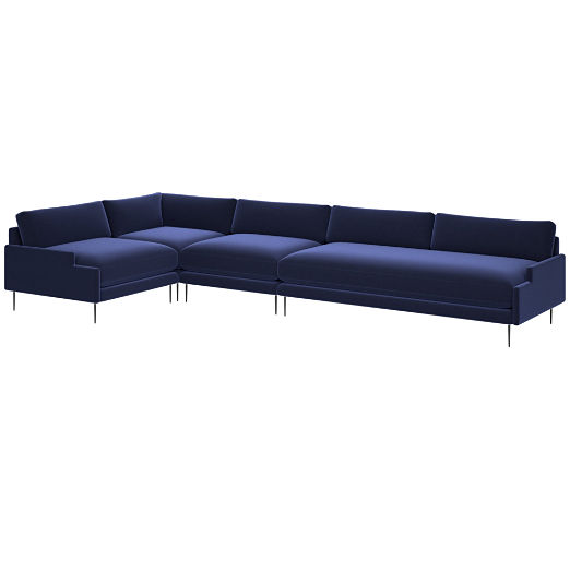 Scalino 4-Piece Sectional Sofa with Left Arm Chair Luca Eclipse