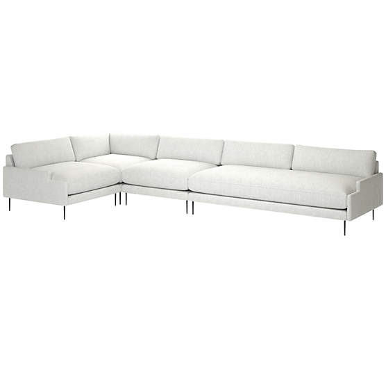 Scalino 4-Piece Sectional Sofa with Left Arm Chair Elliot Dove